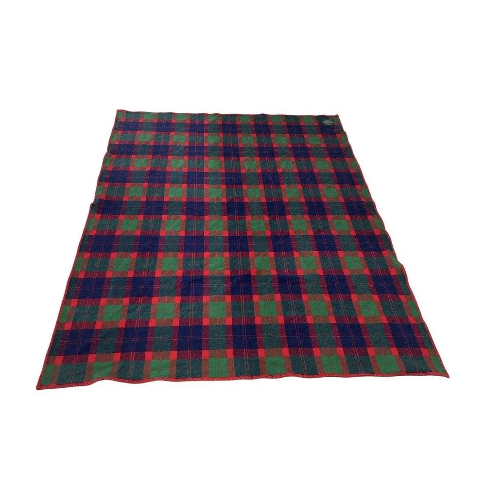 Ralph Lauren Red Tartan Plaid Cotton Blanket Throw 55”x71”